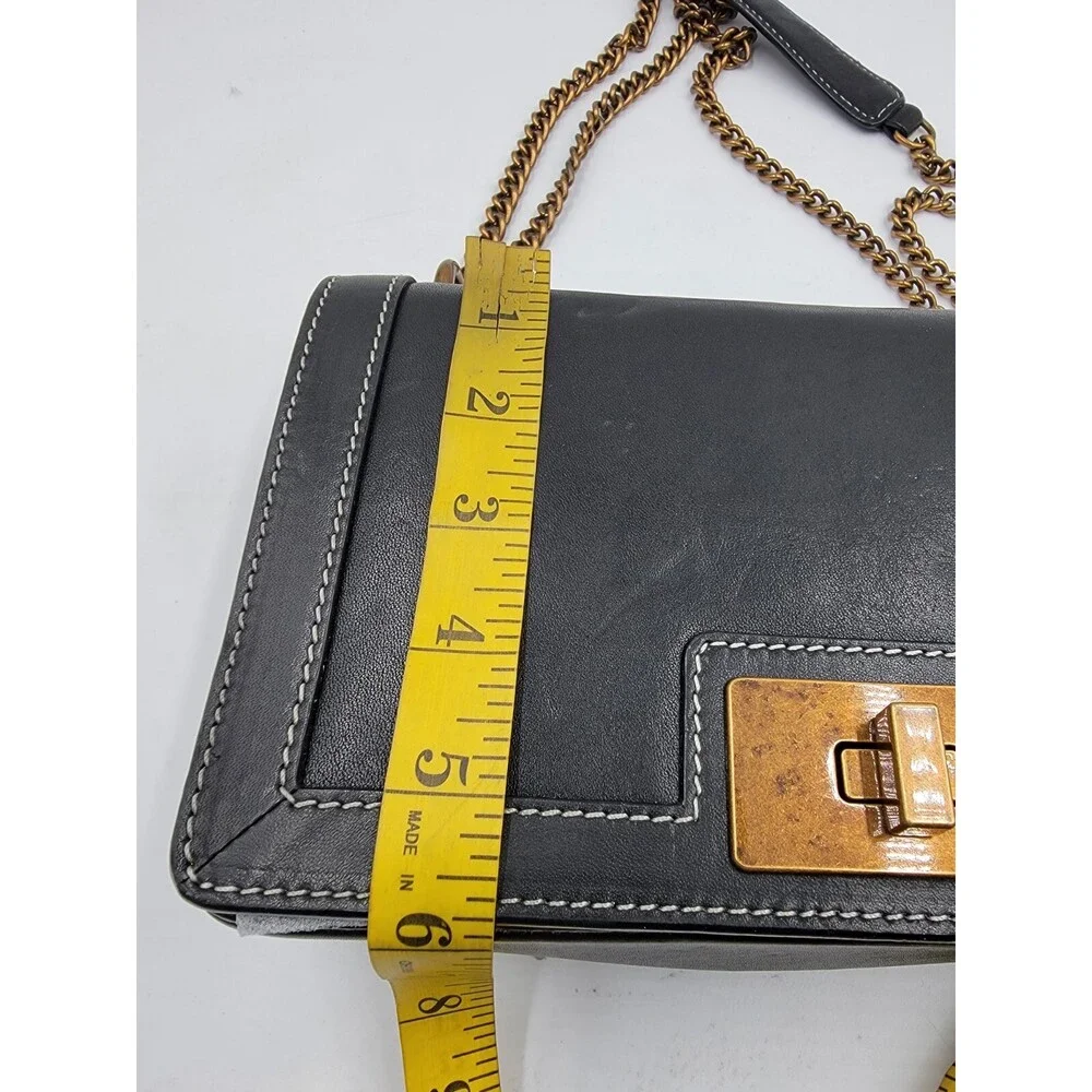 Sam Edelman Dallie Flap Crossbody Bag Women's Black Chain Strap Back Zipper - Picture 6 of 15